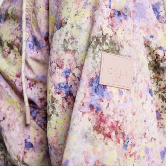 Calia Multicolor Springtime Hooded Windbreaker Water Repellent Jacket Small NEW - Picture 12 of 12